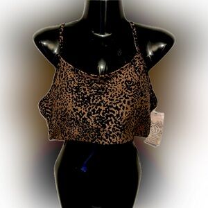 NWT SAGE women’s, leopard print, sports bra (XL)